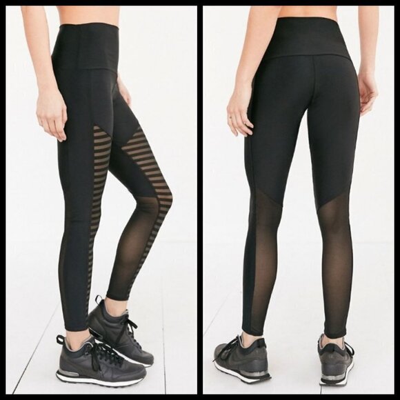 💕ONZIE💕 Fierce Mesh Leggings Striped Pattern NWT - Picture 2 of 8